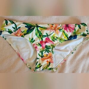 Smart & Sexy Floral Bikini Bottom In‎ Pink, Green, Yellow (Size M)